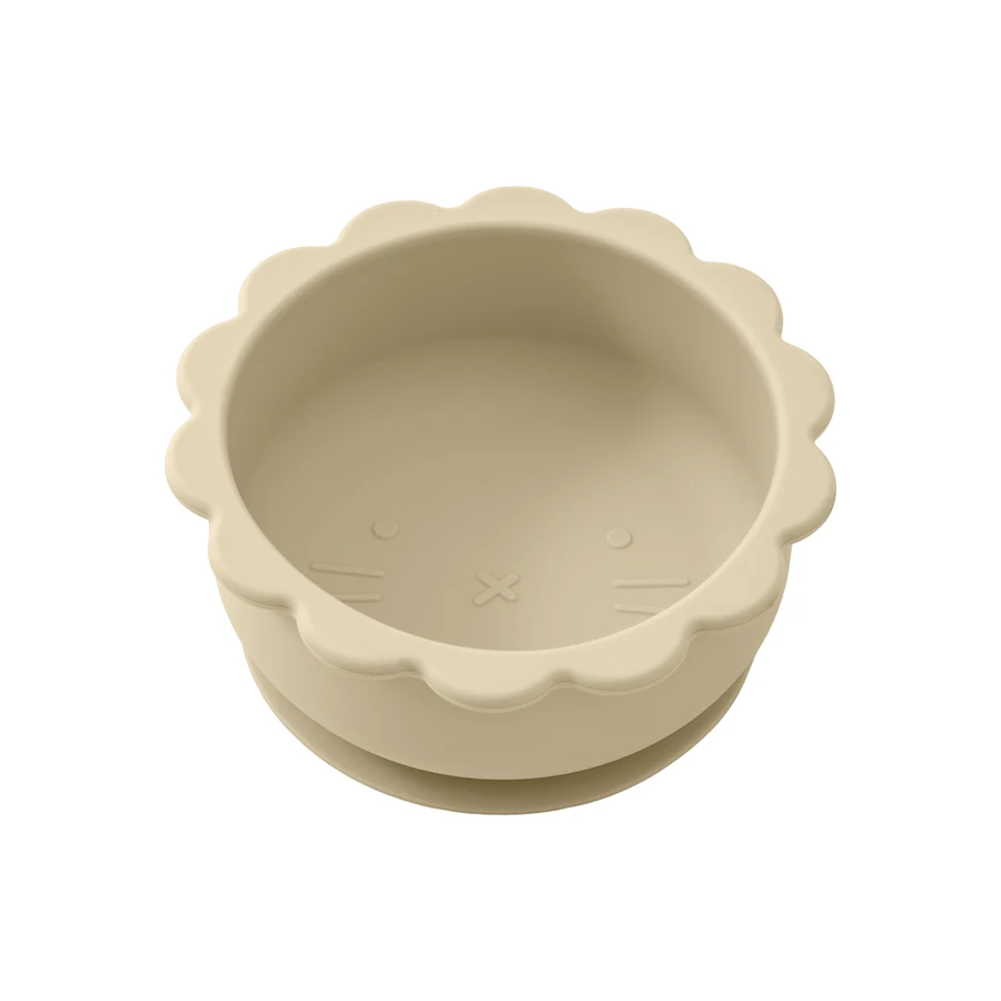 assiette bébé beige