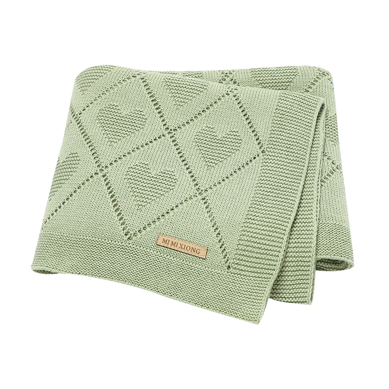 couverture bébé tricot vert