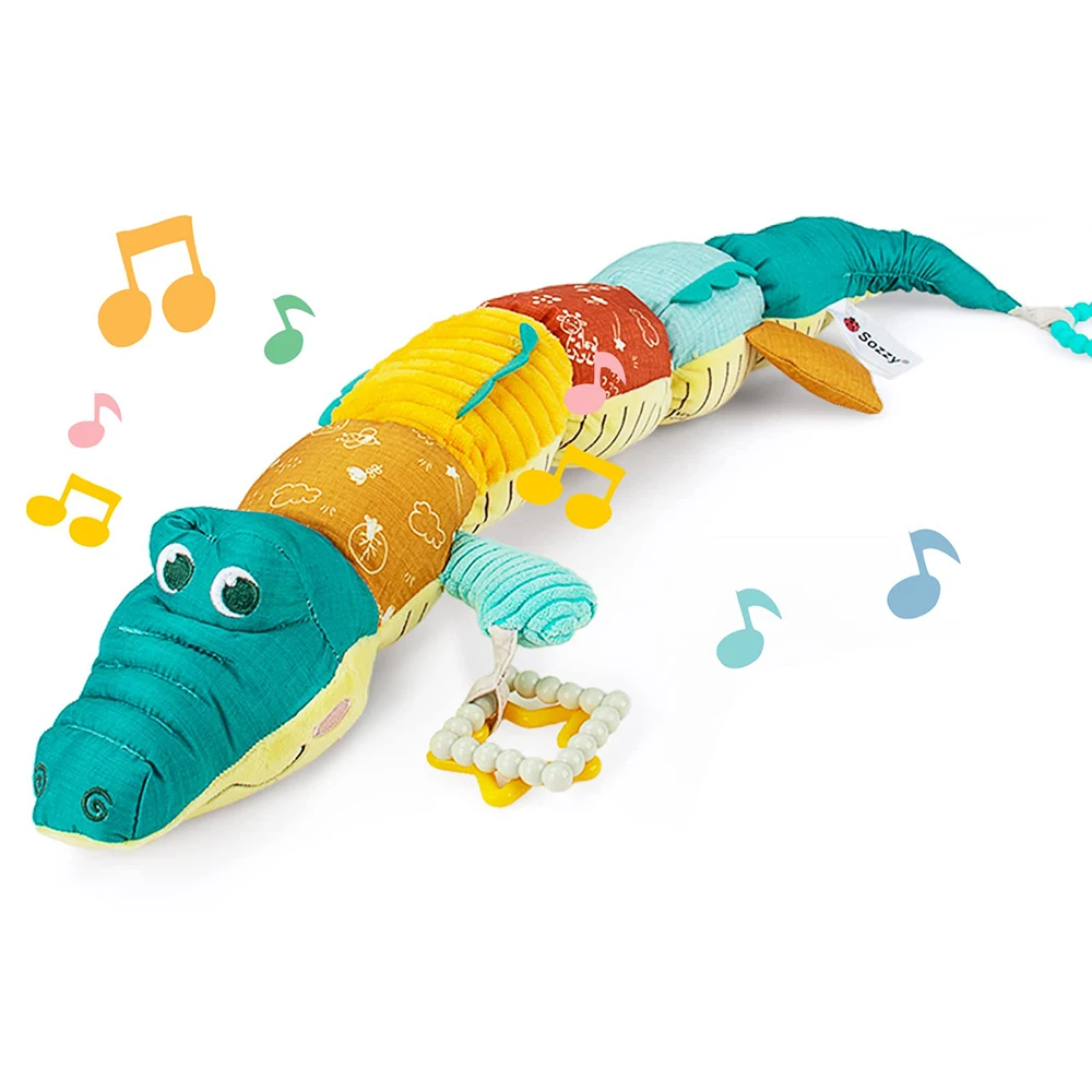 Peluche musicale bébé apaisante crocodile