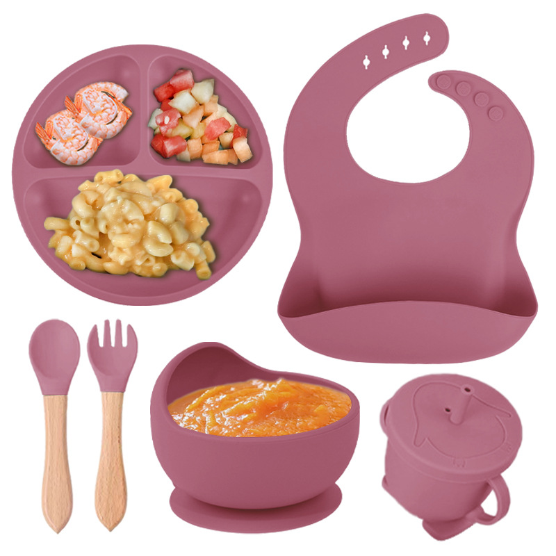 assiette bébé mauve