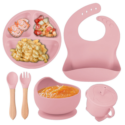 assiette bébé rose