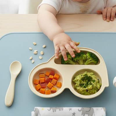Assiette bébé ventouse beige 