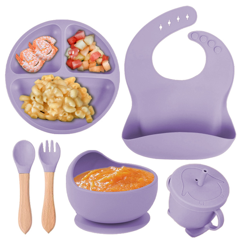 assiette bébé violet