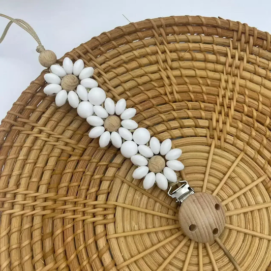 attache tétine blanc