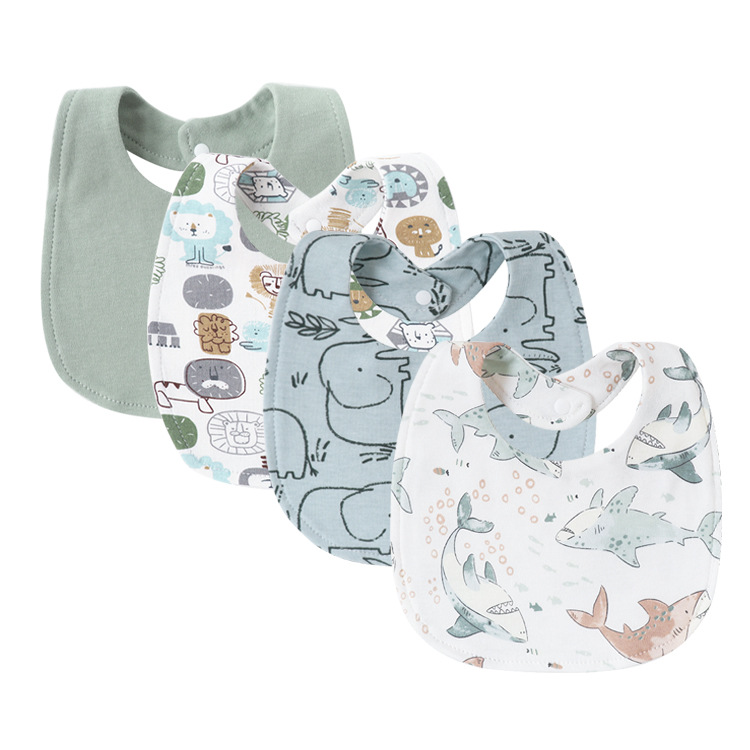 bavoir bébé gris bleu requin