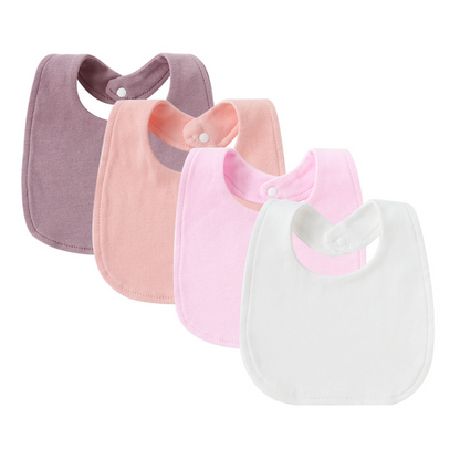 bavoir bébé rose mauve corail blanc