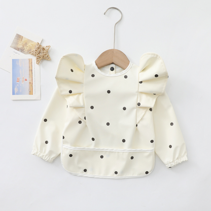 bavoir manche longue imperméable pois
