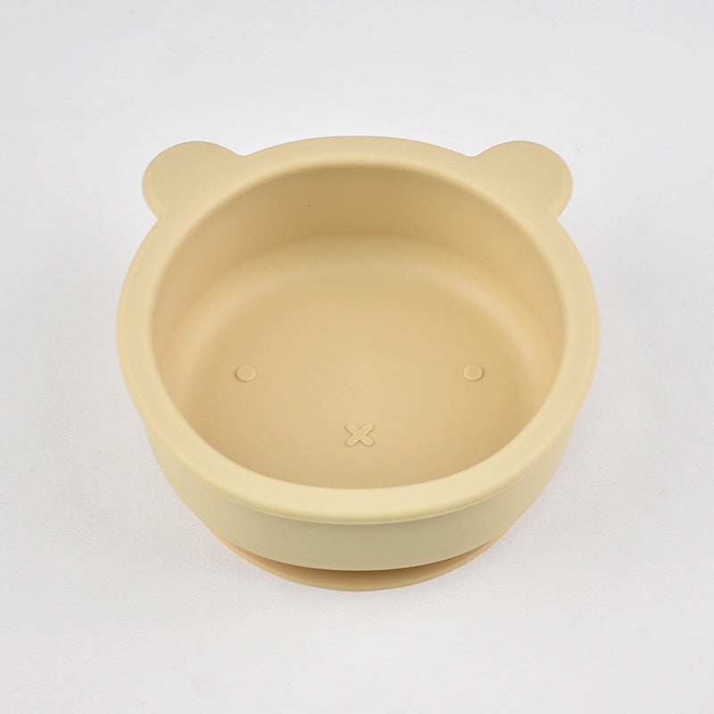 bol en silicone anti chute bébé beige