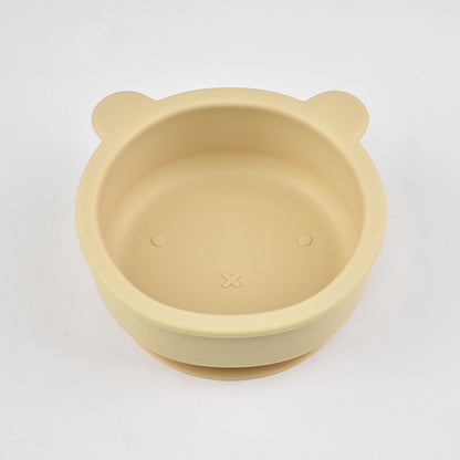 bol en silicone anti chute bébé beige
