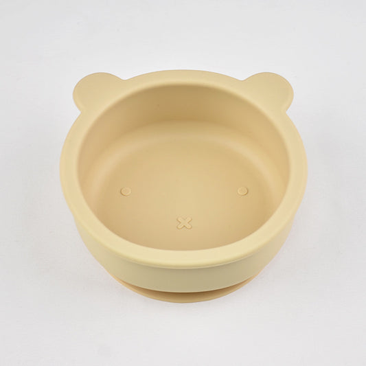 bol en silicone anti chute bébé beige