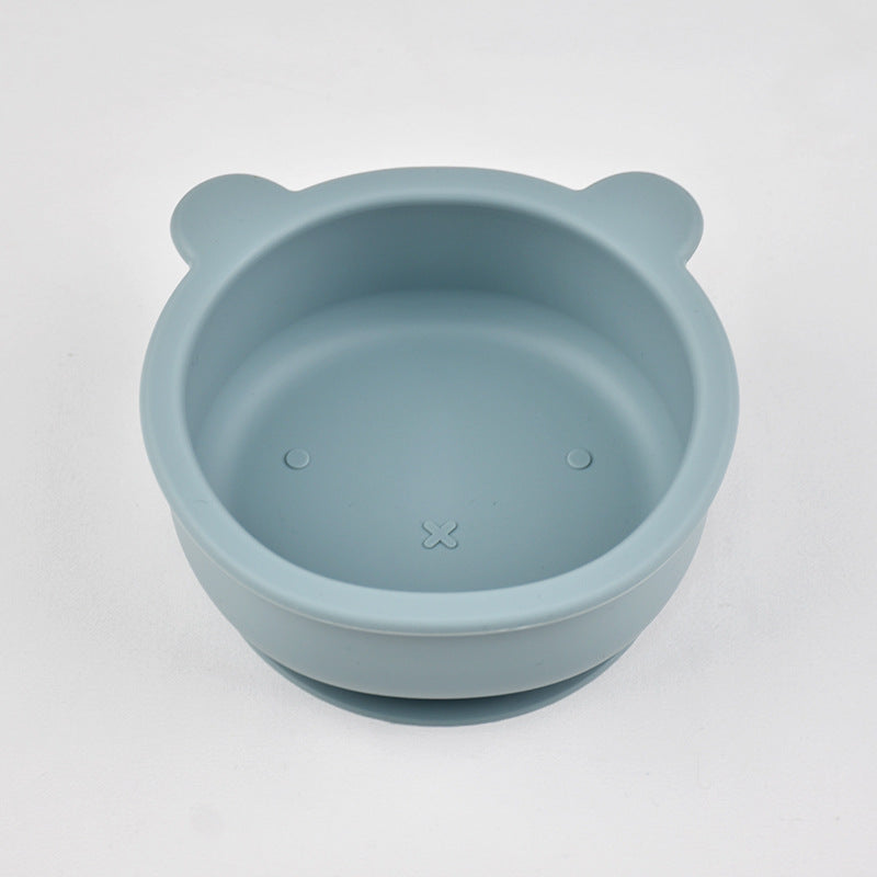 bol en silicone anti chute bébé bleu
