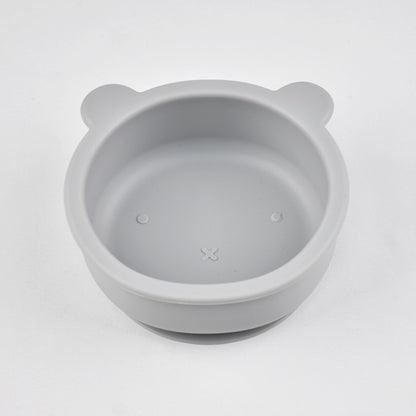 bol en silicone anti chute bébé gris