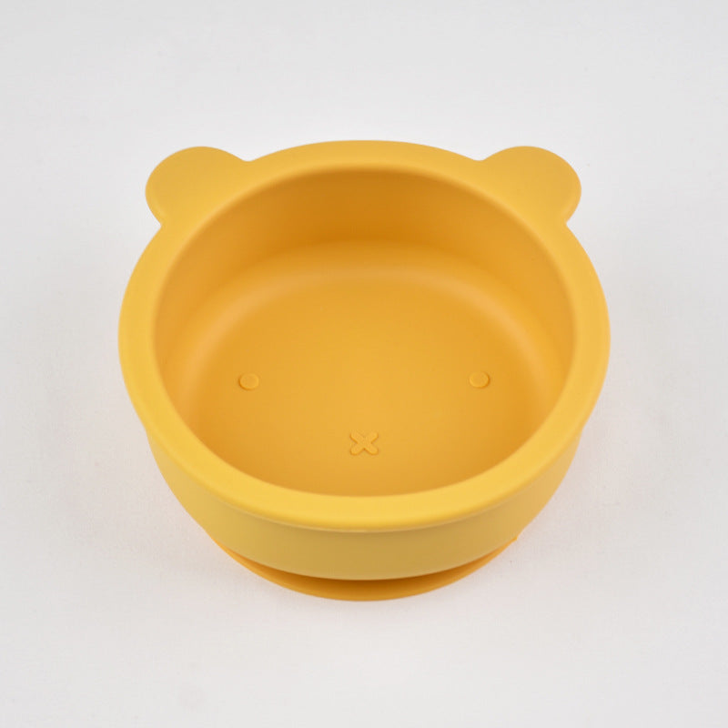 bol en silicone anti chute bébé jaune