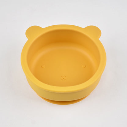 bol en silicone anti chute bébé jaune
