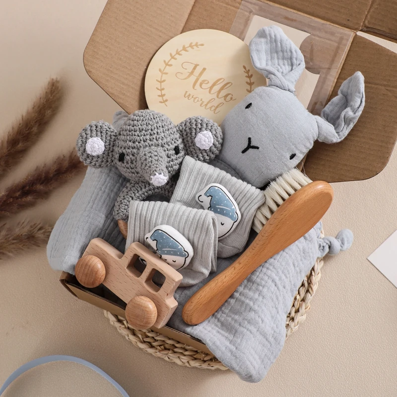 cadeau bébé éléphant gris