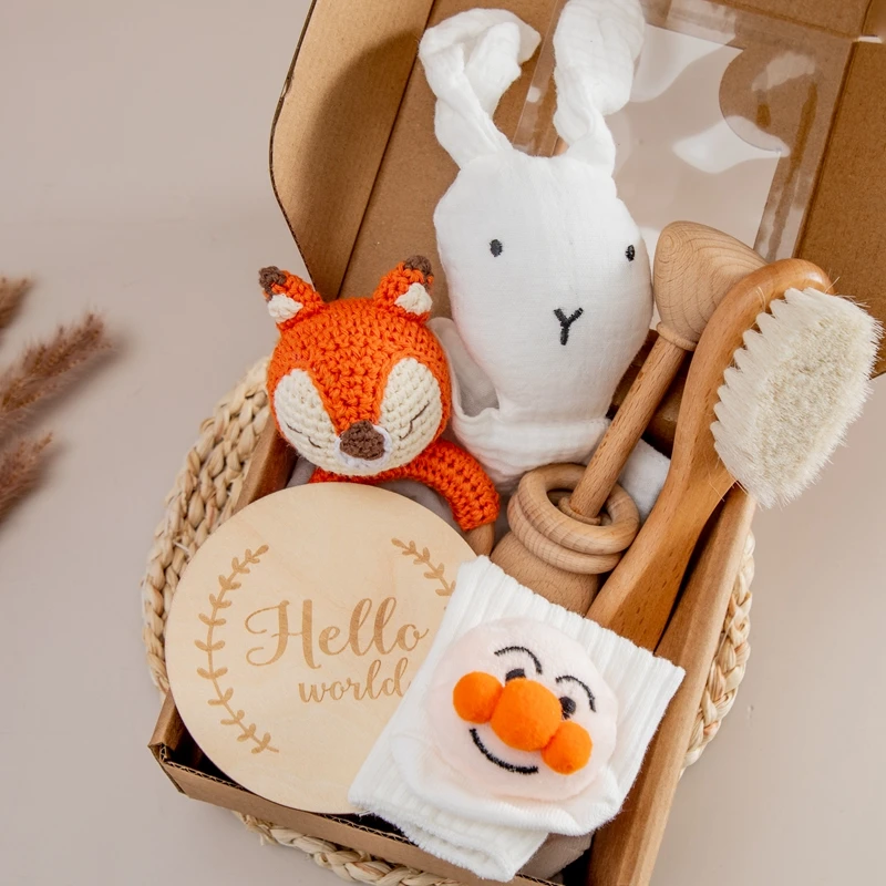 cadeau bébé renard orange