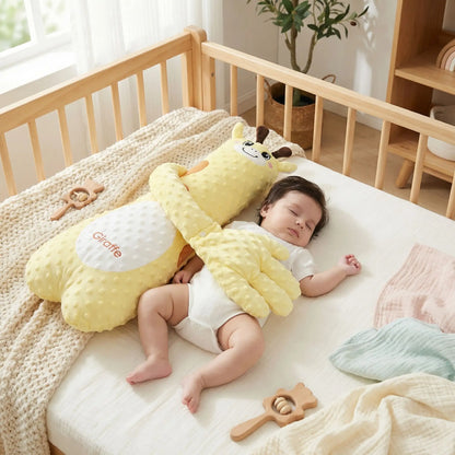 coussin bébé giraffe jaune