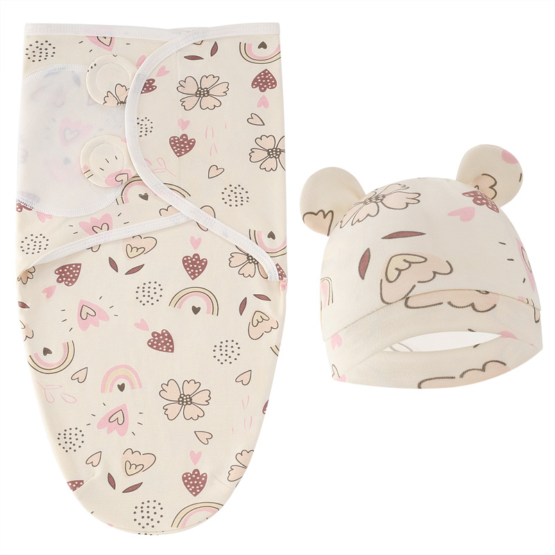 couverture bébé beige fleur