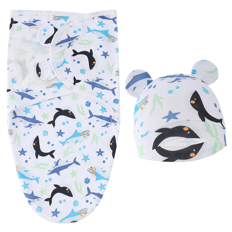 couverture bébé bleu requin