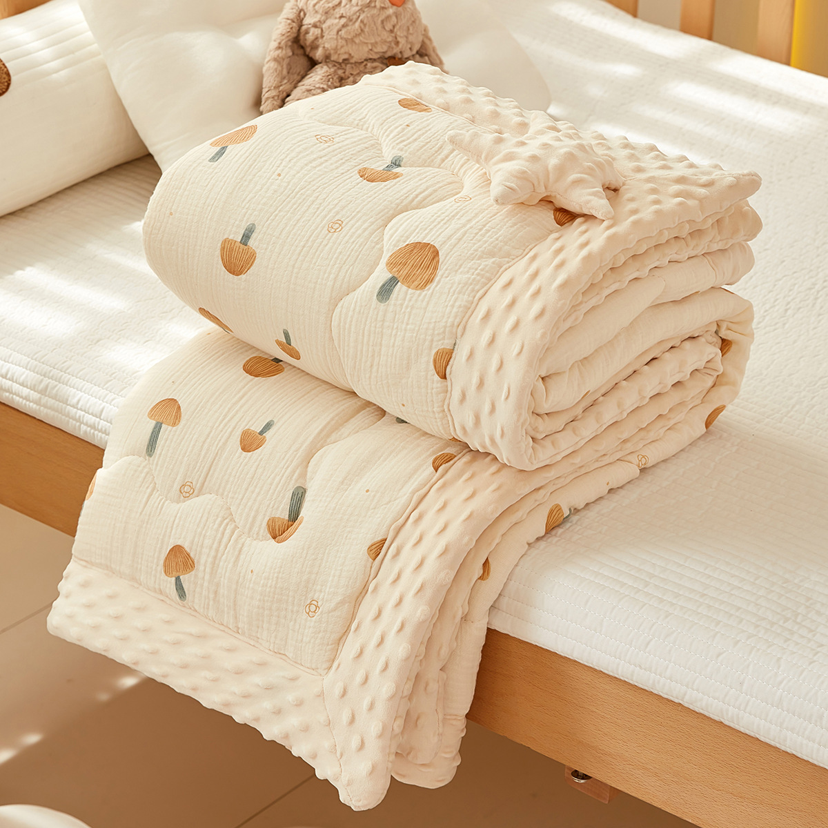 couverture bébé champignon