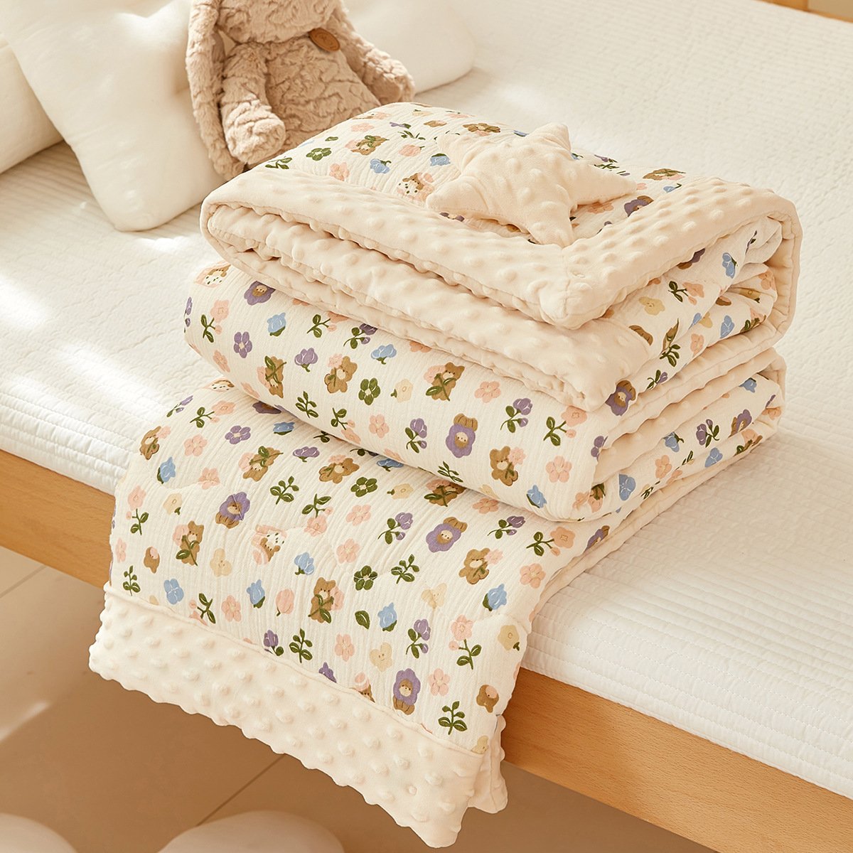couverture bébé fleurs
