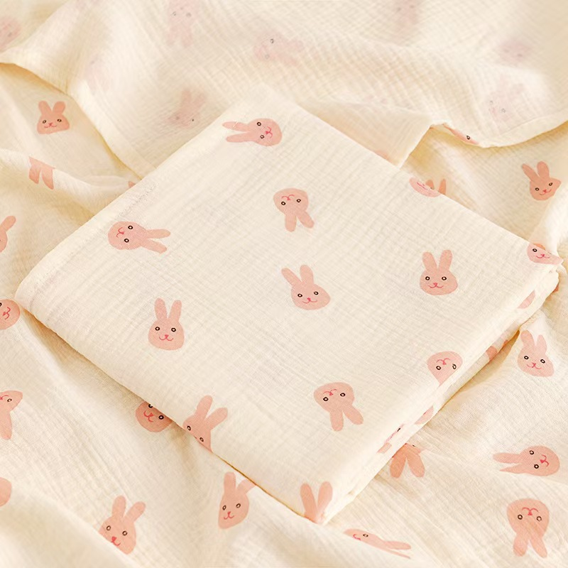 couverture bébé lapin rose