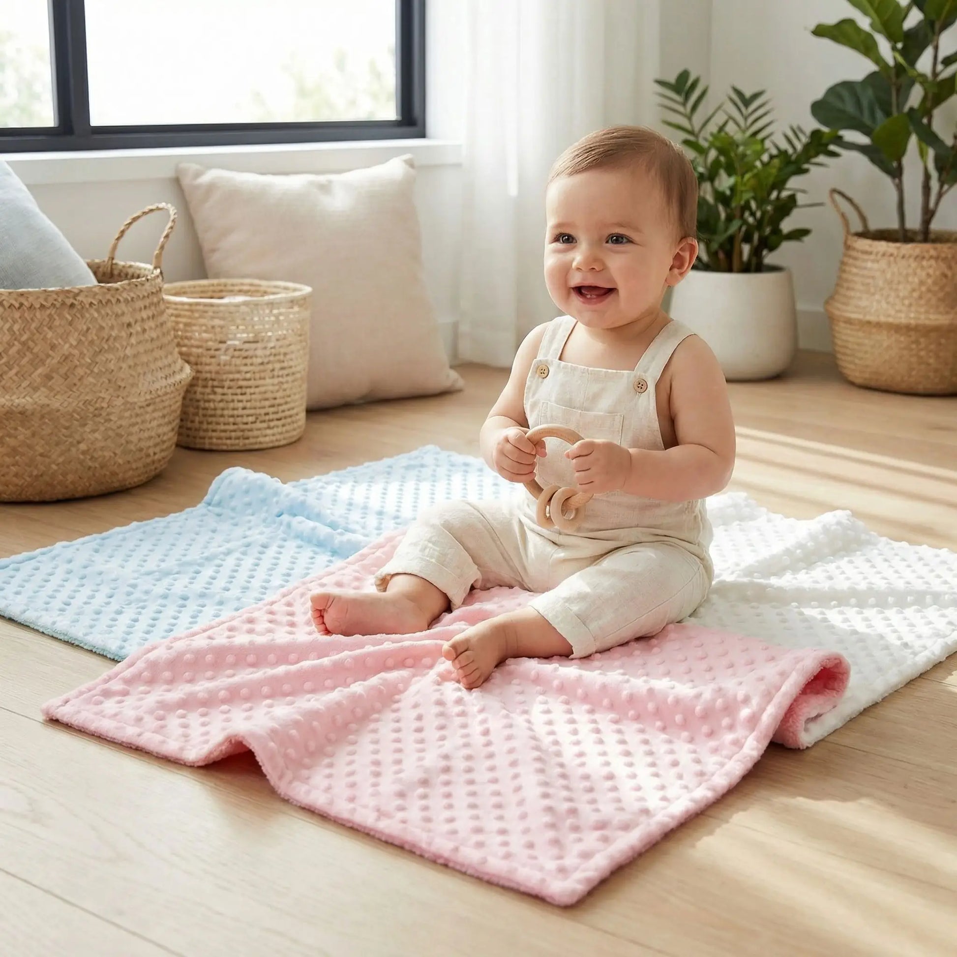 couverture bébé polaire douce assis