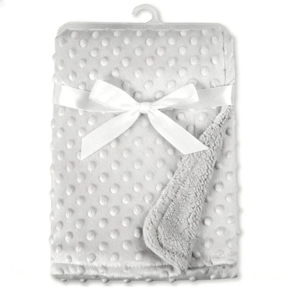 couverture bébé polaire douce gris
