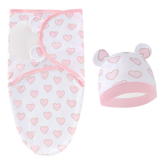 couverture bébé rose coeur