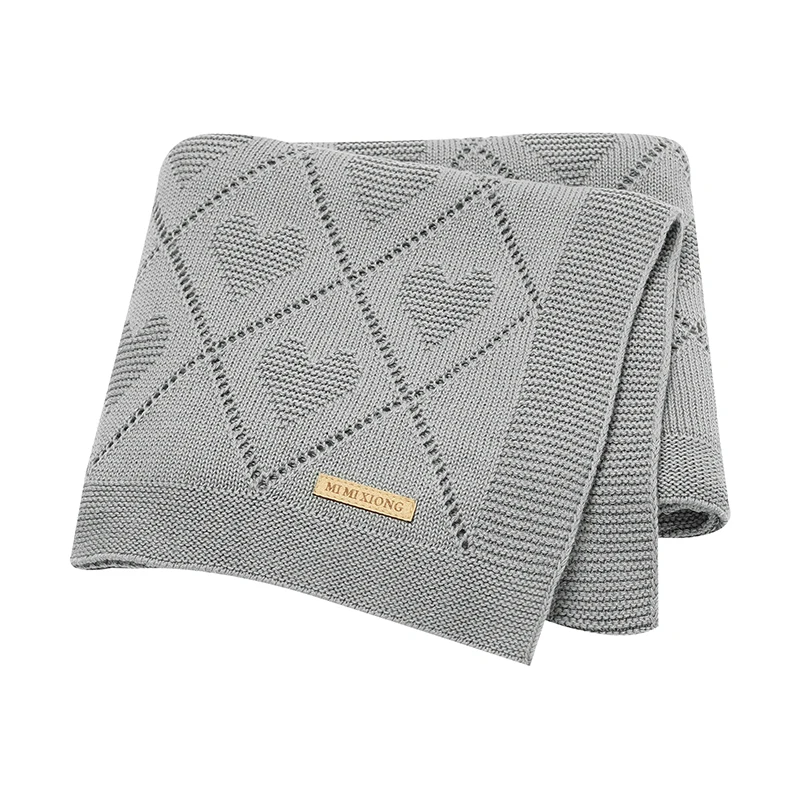 couverture bébé tricot gris