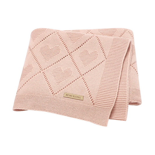 couverture bébé tricot rose