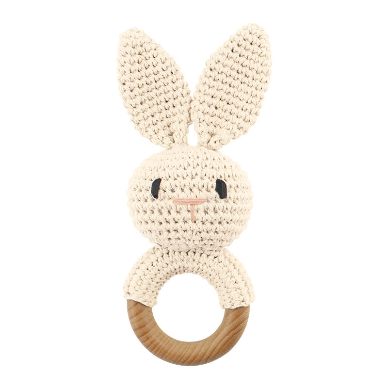 hochet bébé bois beige