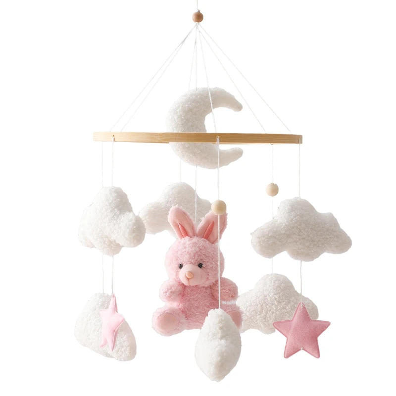 mobile bébé lapin rose