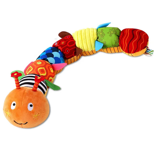 Peluche musicale bébé apaisante chenille orange