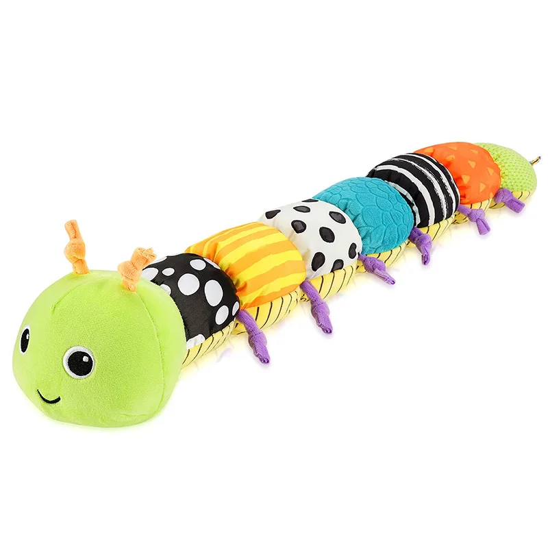 Peluche musicale bébé apaisante chenille vert