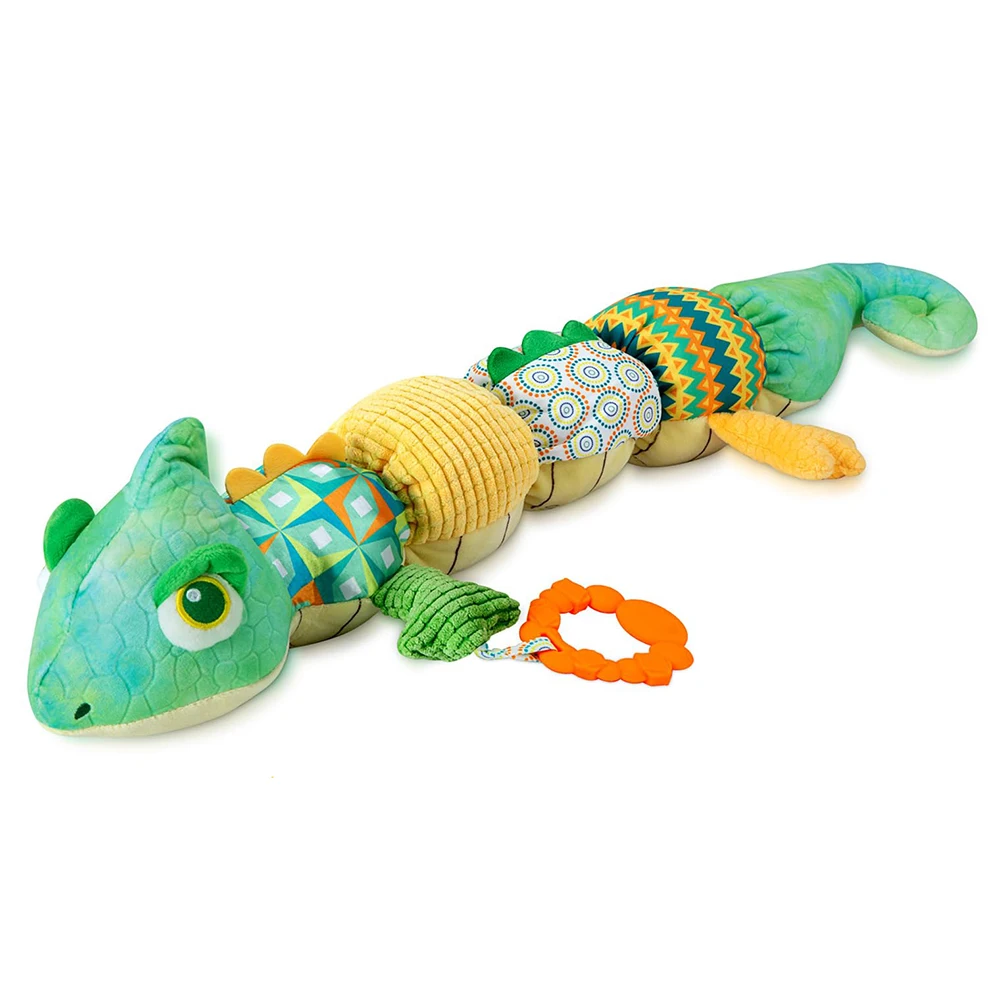 Peluche musicale bébé apaisante caméléon turquoise