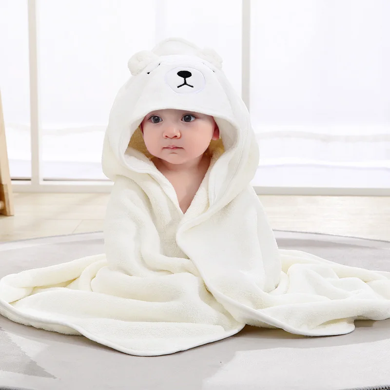 serviette de bain bébé blanc