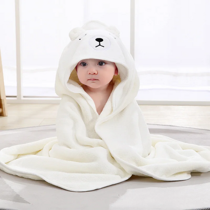 serviette de bain bébé blanc
