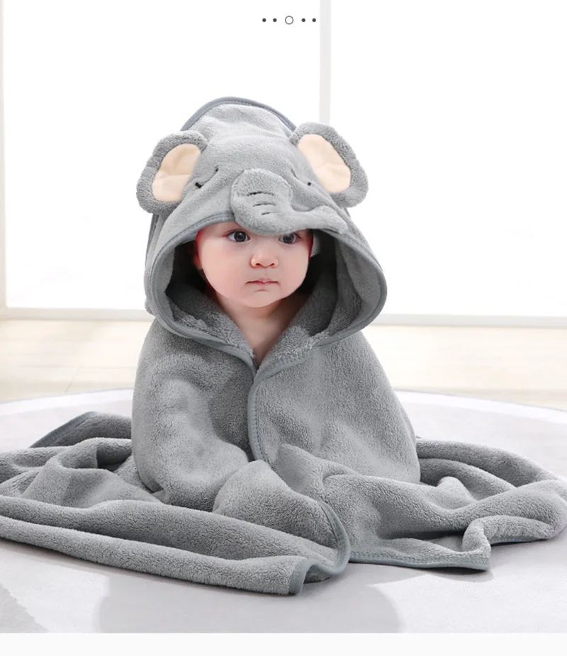 serviette de bain bébé gris