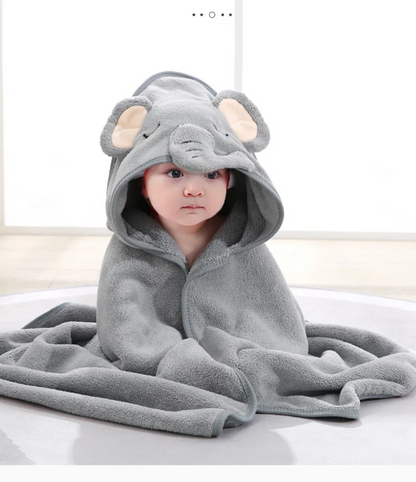 serviette de bain bébé gris