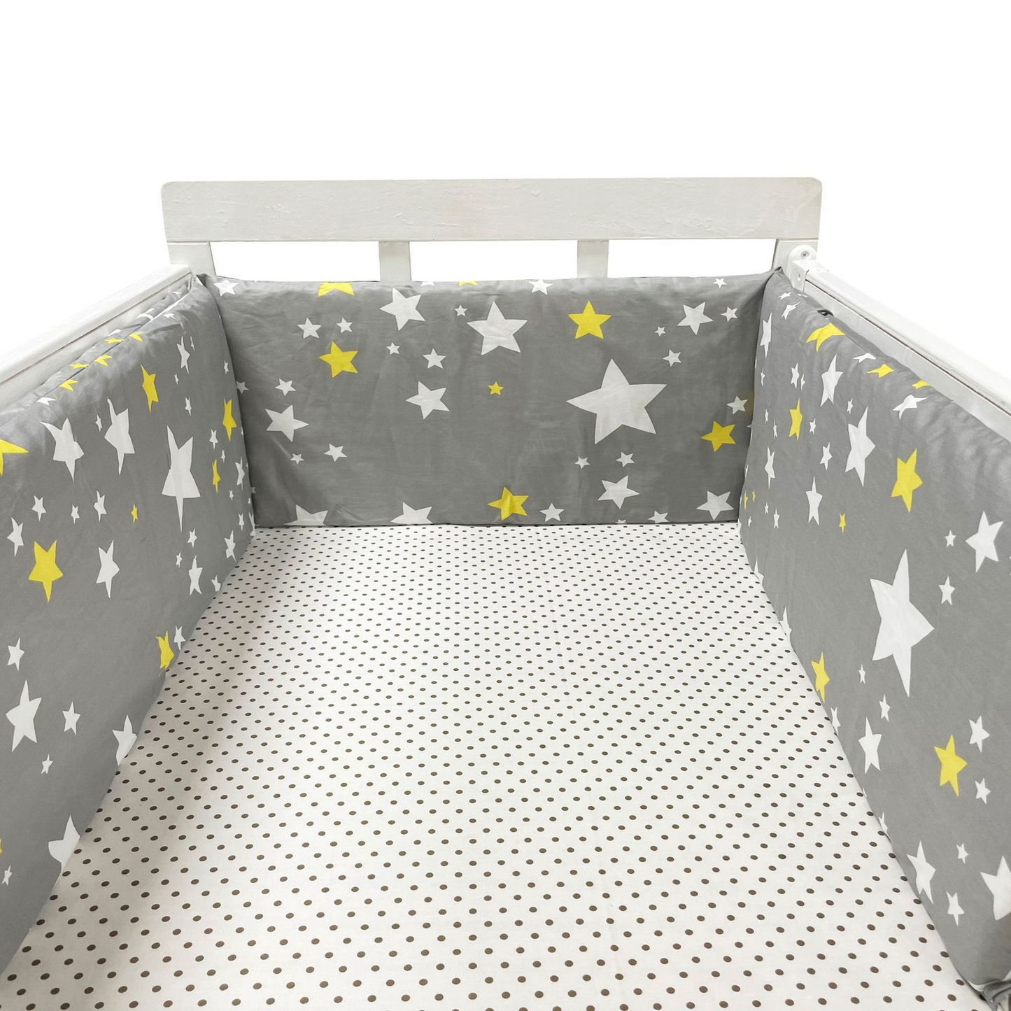 tour de lit bébé étoile jaune blanc