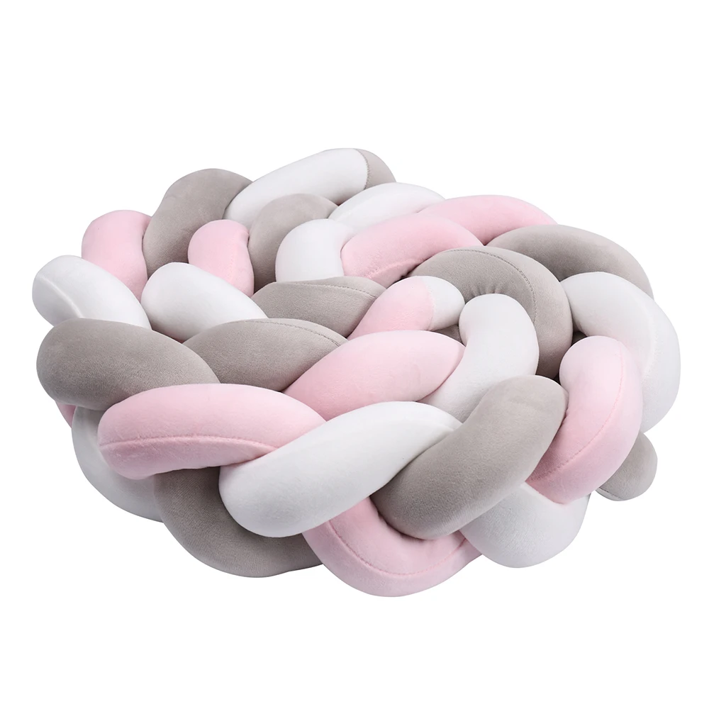 tresse de lit rose gris