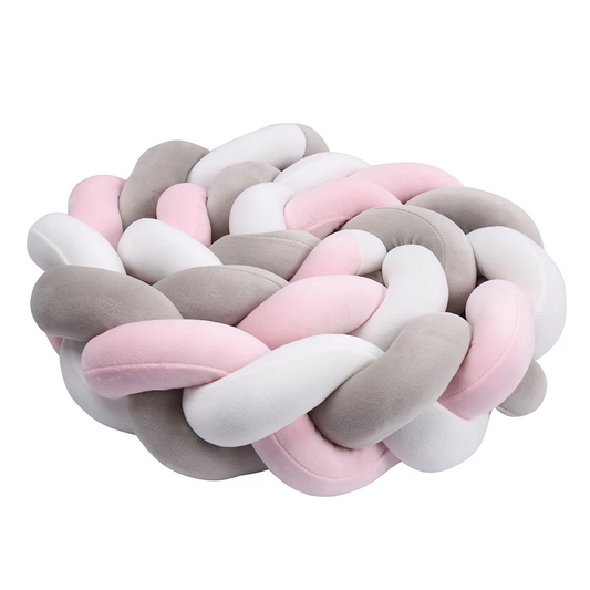 tresse de lit rose gris