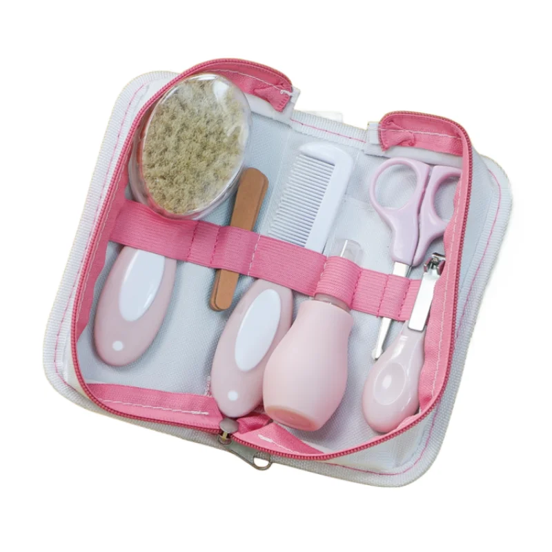 trousse de soin bébé rose six