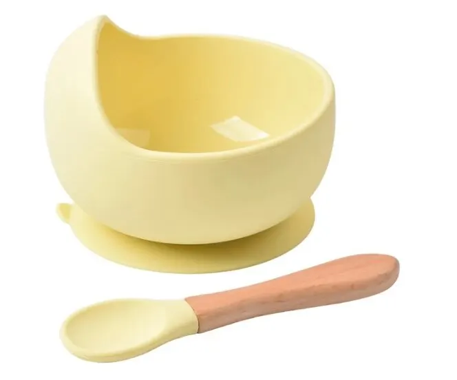vaisselle bébé jaune