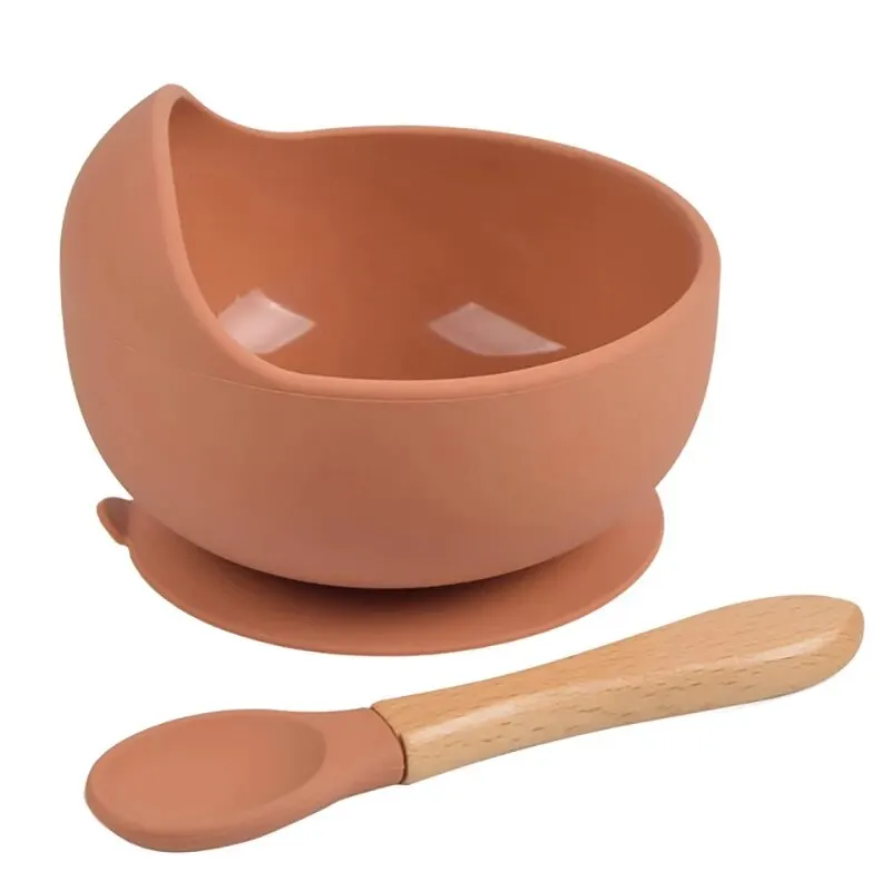 vaisselle bébé orange brulé