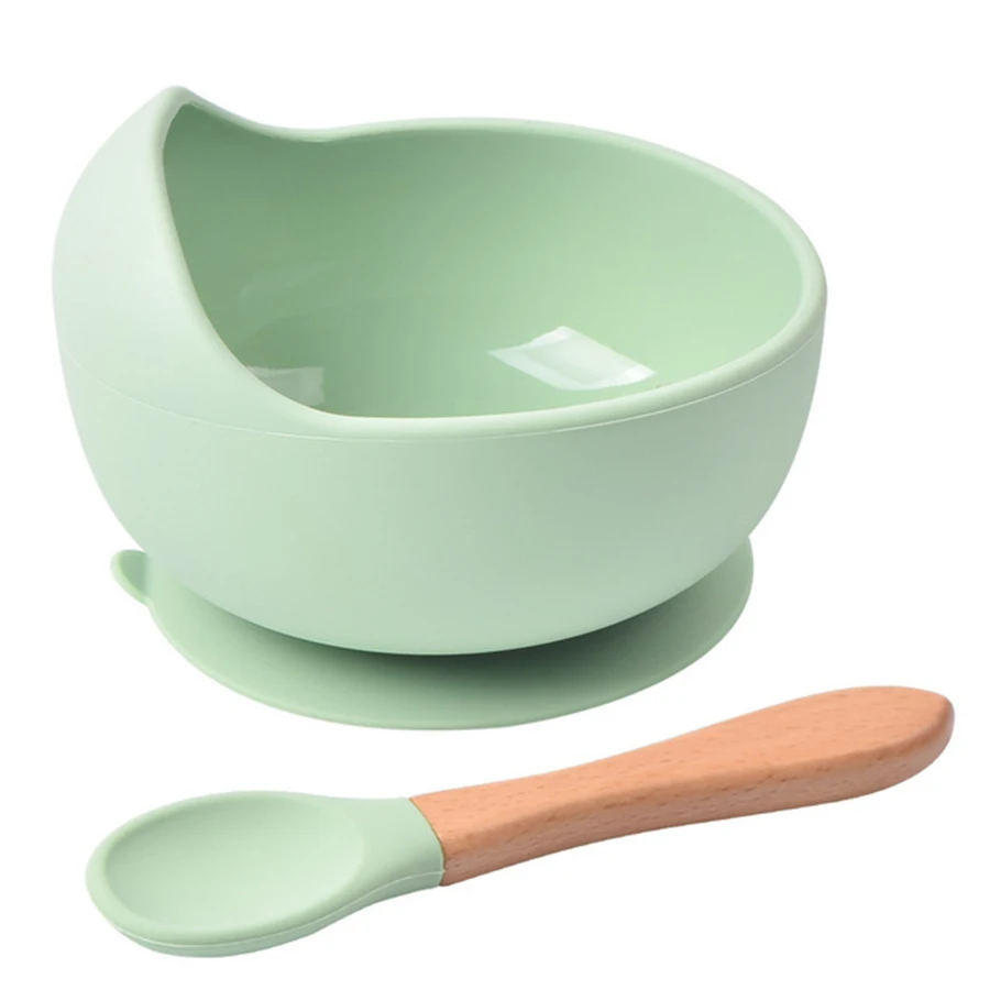 vaisselle bébé vert pâle